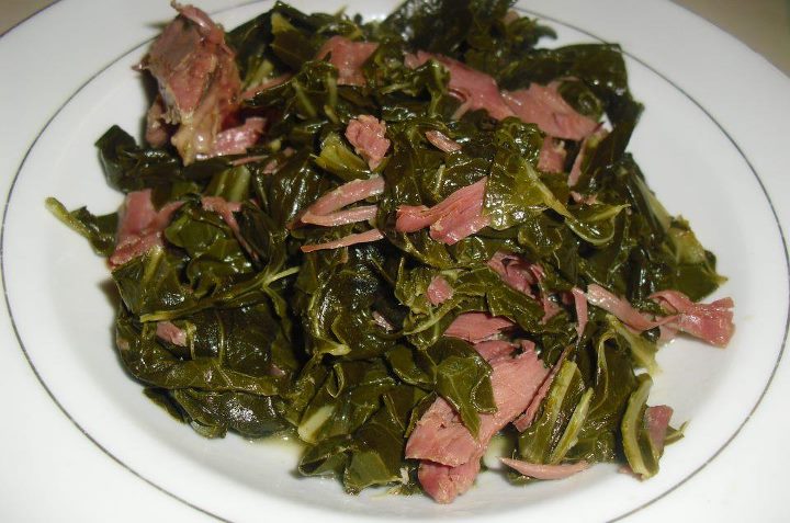 Collard Greens Cooking in a Pot Collard Greens and Smoked Turkey Recipe I Heart Recipes 