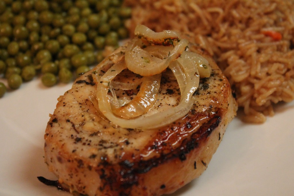 These lemon garlic pork chops are the star of the show! No fancy side dishes needed. 