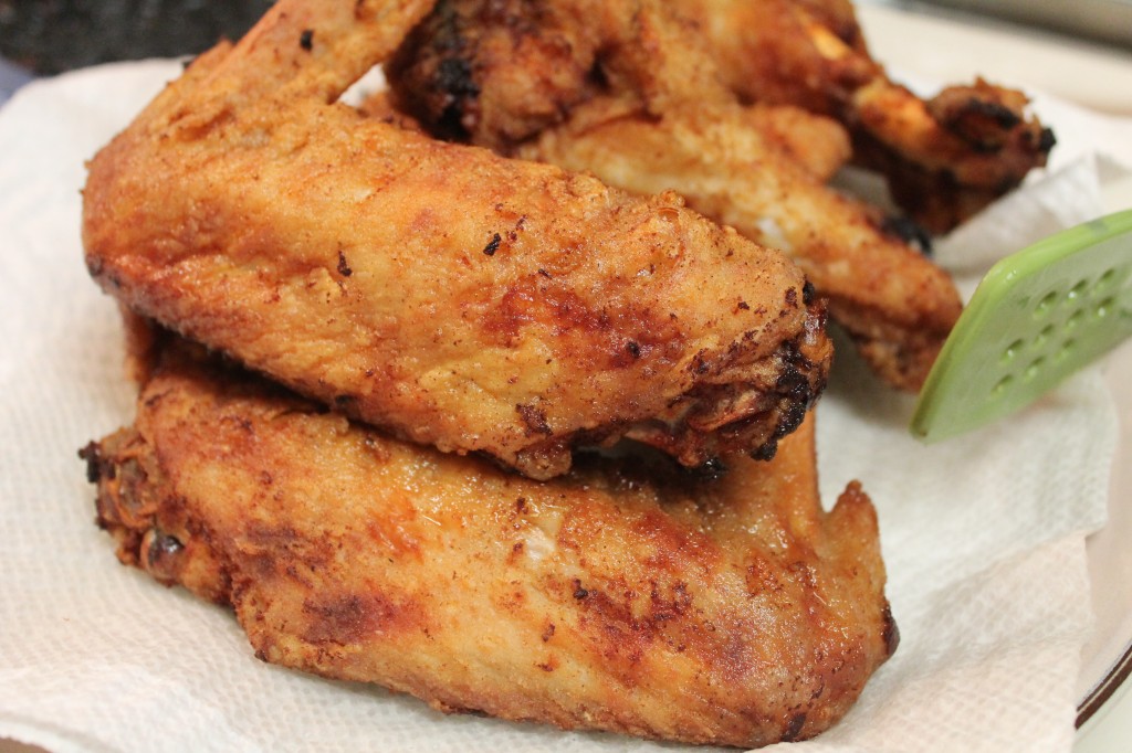 Crispy, deep fried turkey wings