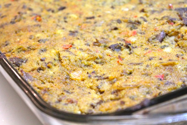 Cornbread Dressing - baked cornbread stuffing - Belly Rumbles