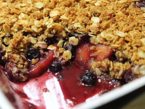 Peach Blueberry Cobbler Crisp