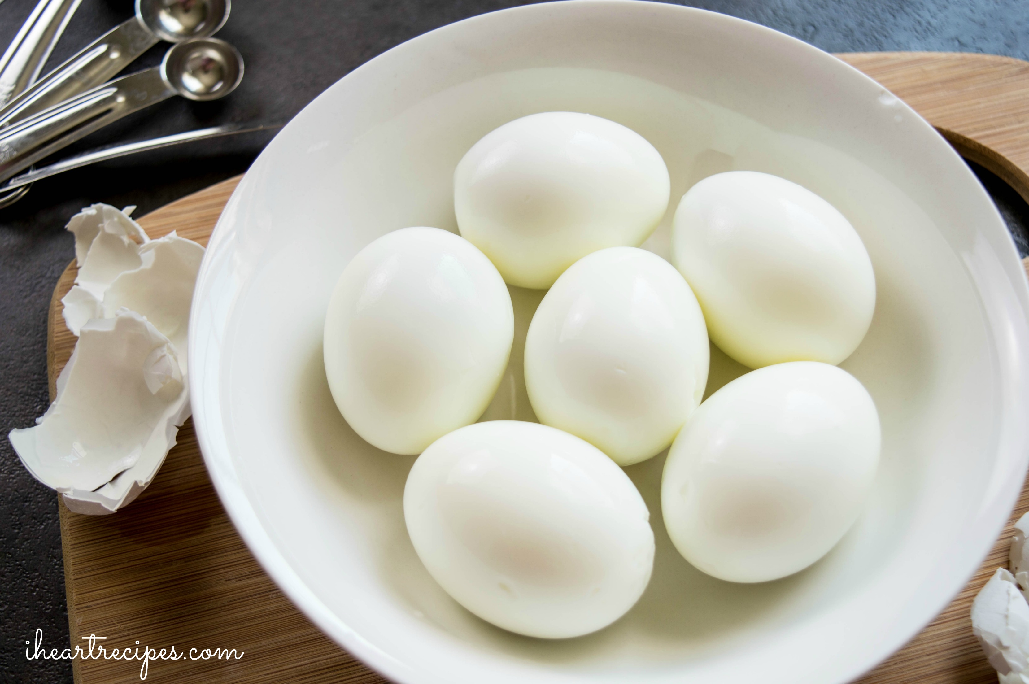 Start with hard boiled eggs for these simple deviled eggs