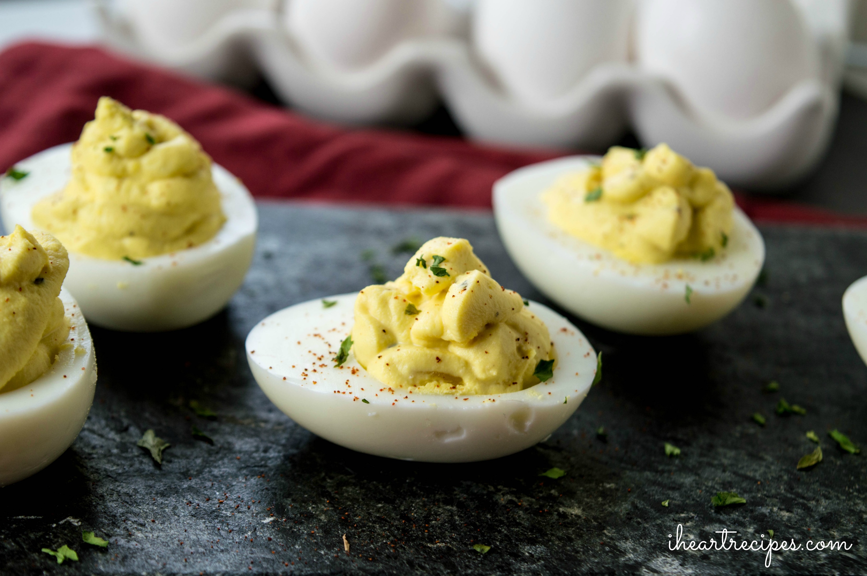 These simple deviled eggs are the perfect party appetizer. 