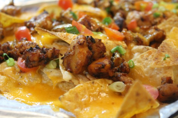 Easy grilled chicken nachos have layers of flavor!