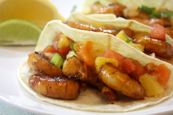 Thee grilled shrimp tacos are sweet and spicy and take taco night to a whole new level