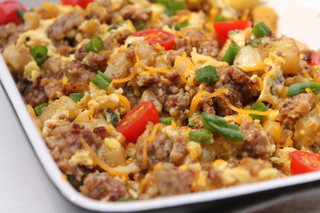 Egg, Sausage, and Potato Scramble | I Heart Recipes