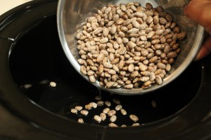 Sort and wash the beans before you put them into the crockpot.