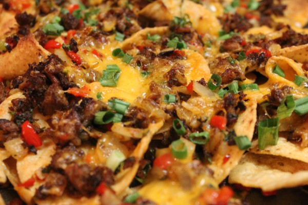 Brisket nachos done the right way, with a lot of cheese and a lot of brisket
