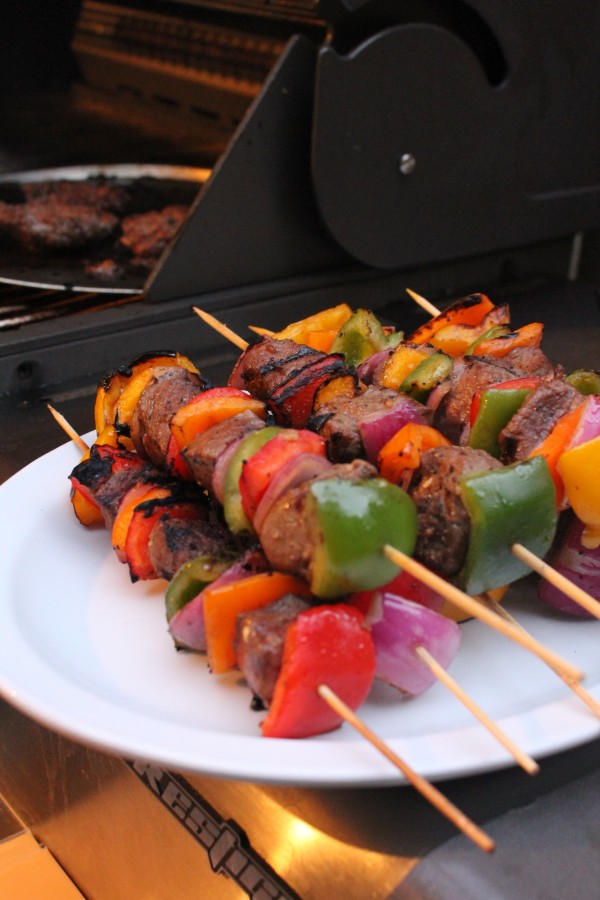 Fire up the grill for these savory and colorful grilled sirloin steak, onion and sweet pepper kabobs!