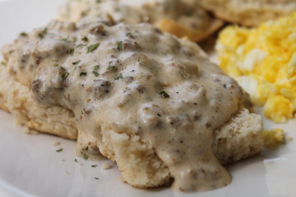 This homemade biscuits and gravy recipe is a perfect weekend brunch entree