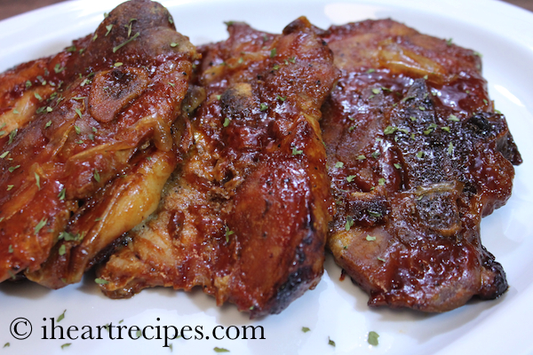 cooking thick bone in pork chops in oven