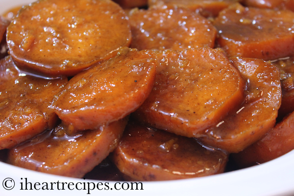 These baked candied yams are a tasty side dish for the holidays. 