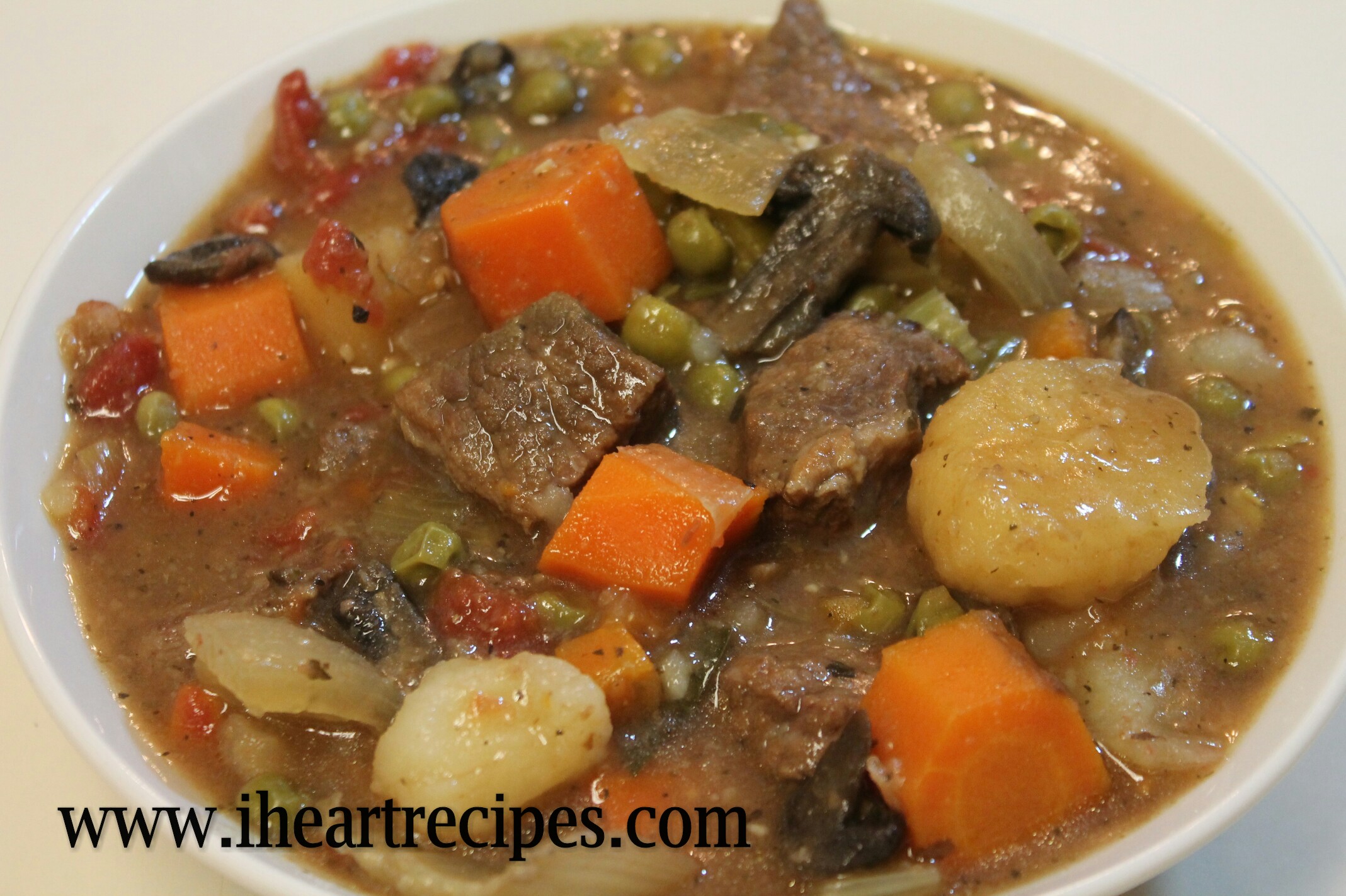 A bowlful of hearty crock pot beef stew