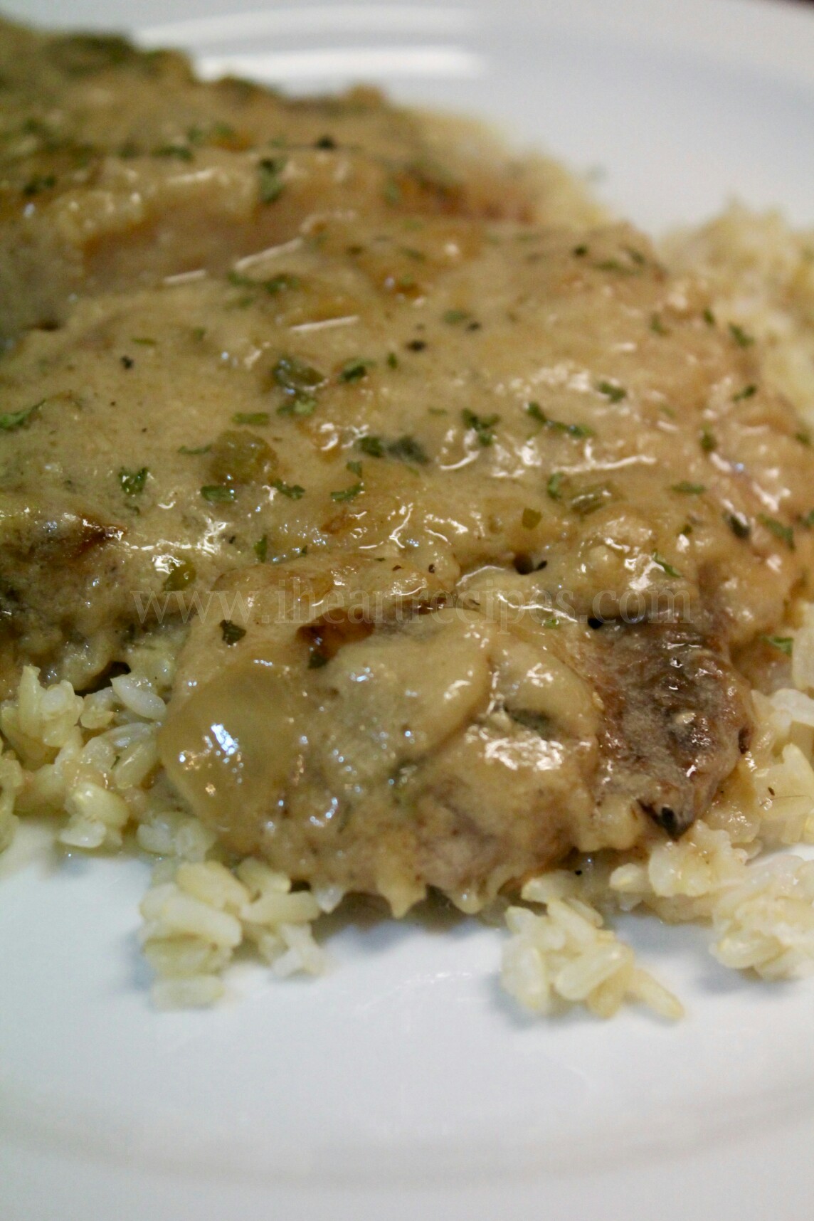 pork chops with cream of mushroom soup in oven with rice