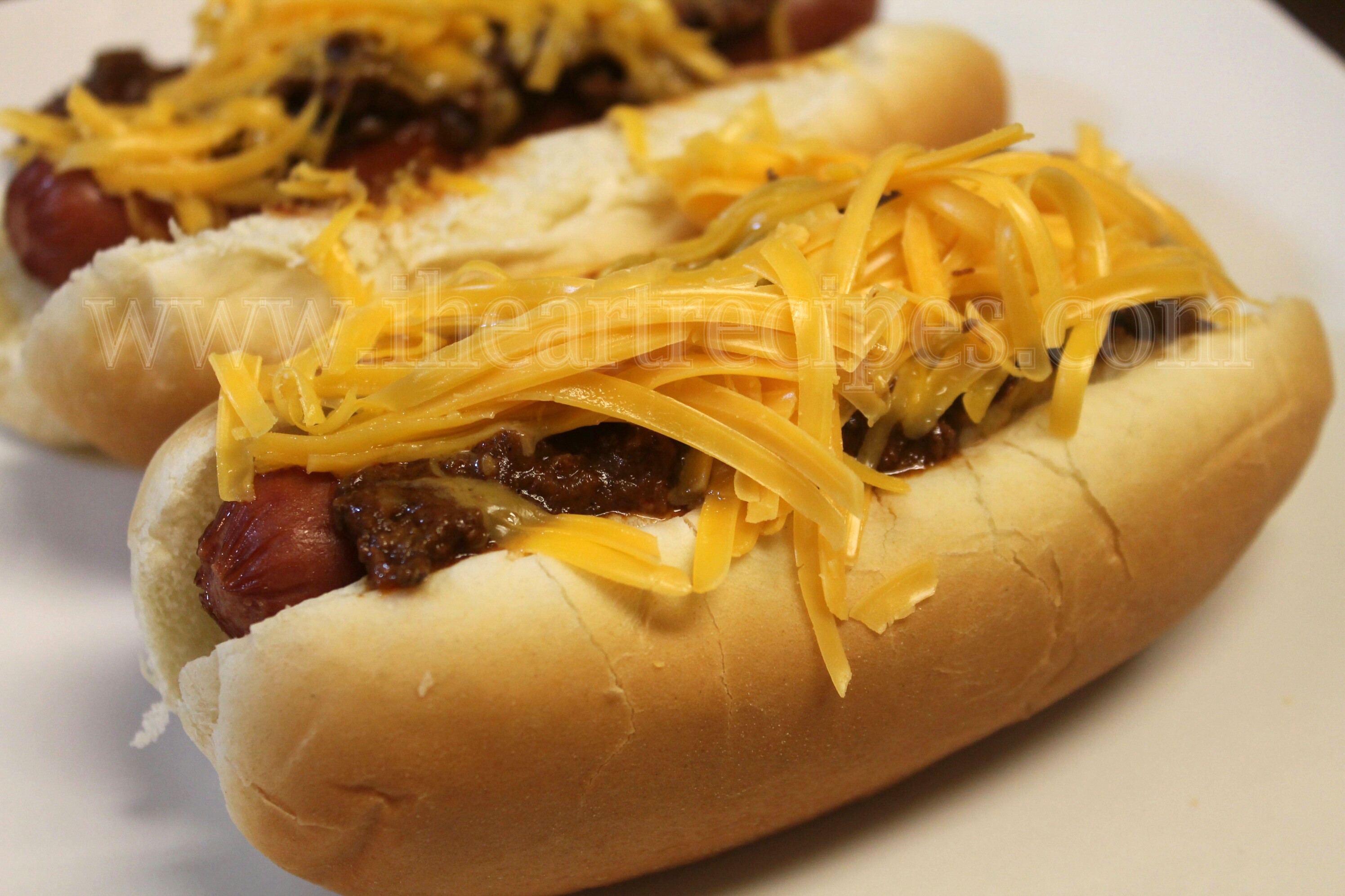 Chili dogs- with Cincinnati style chili