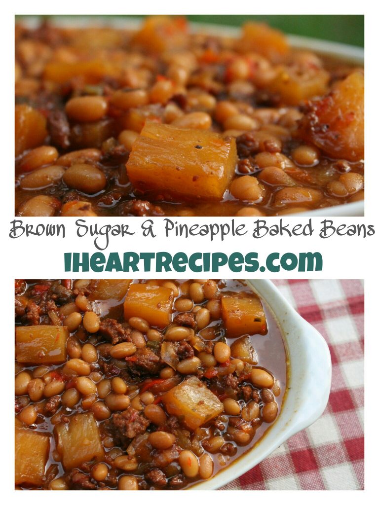 Brown Sugar and Pineapple Baked Beans I Heart Recipes