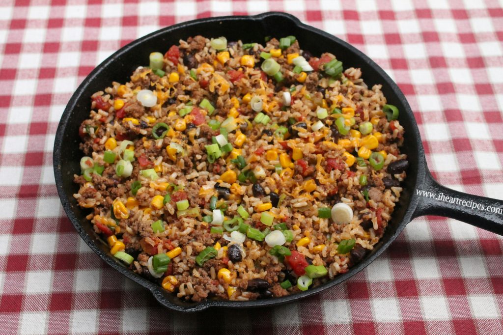 Text Mex Beef Skillet | I Heart Recipes