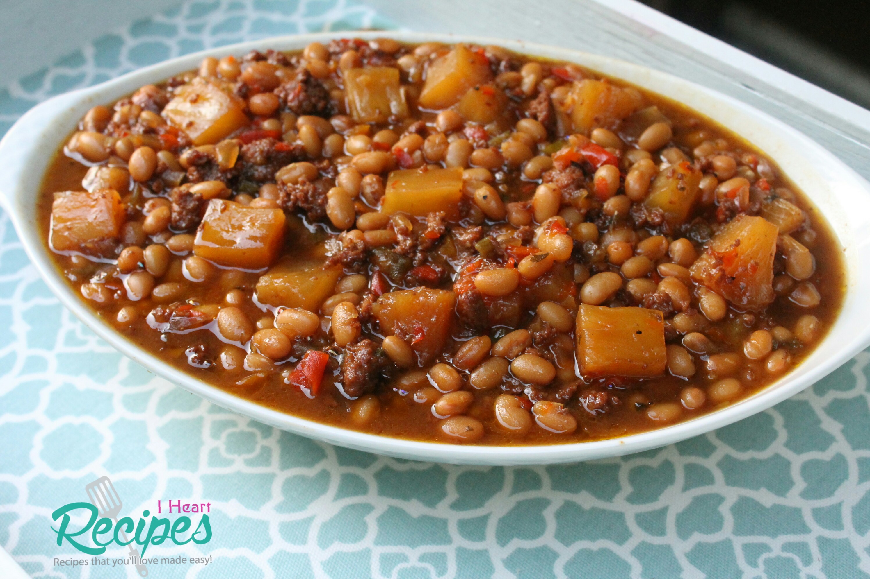 These Brown Sugar and Pineapple Baked Beans are a perfect side dish for parties