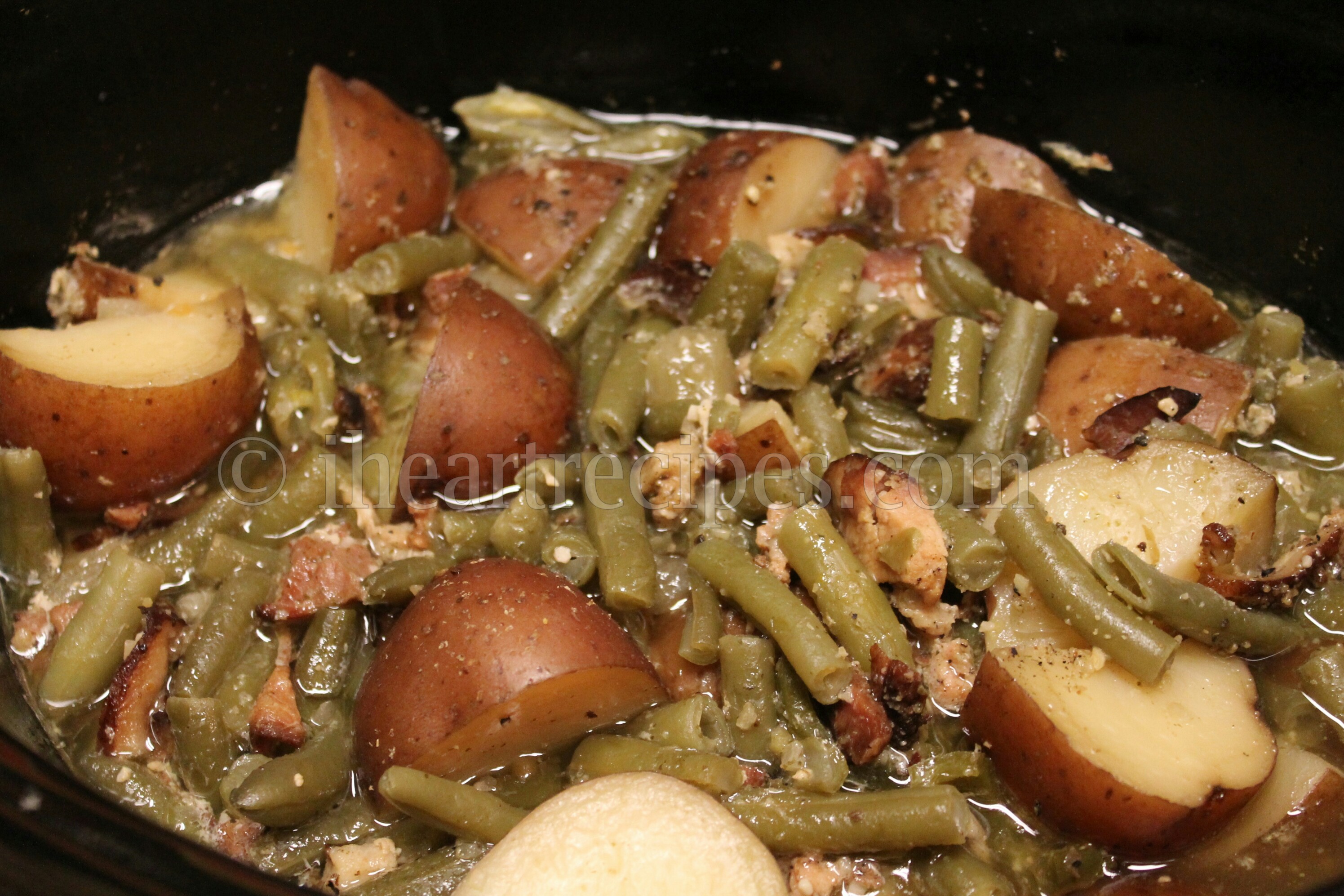 Crockpot Ham Green Beans and Potatoes - Savory With Soul