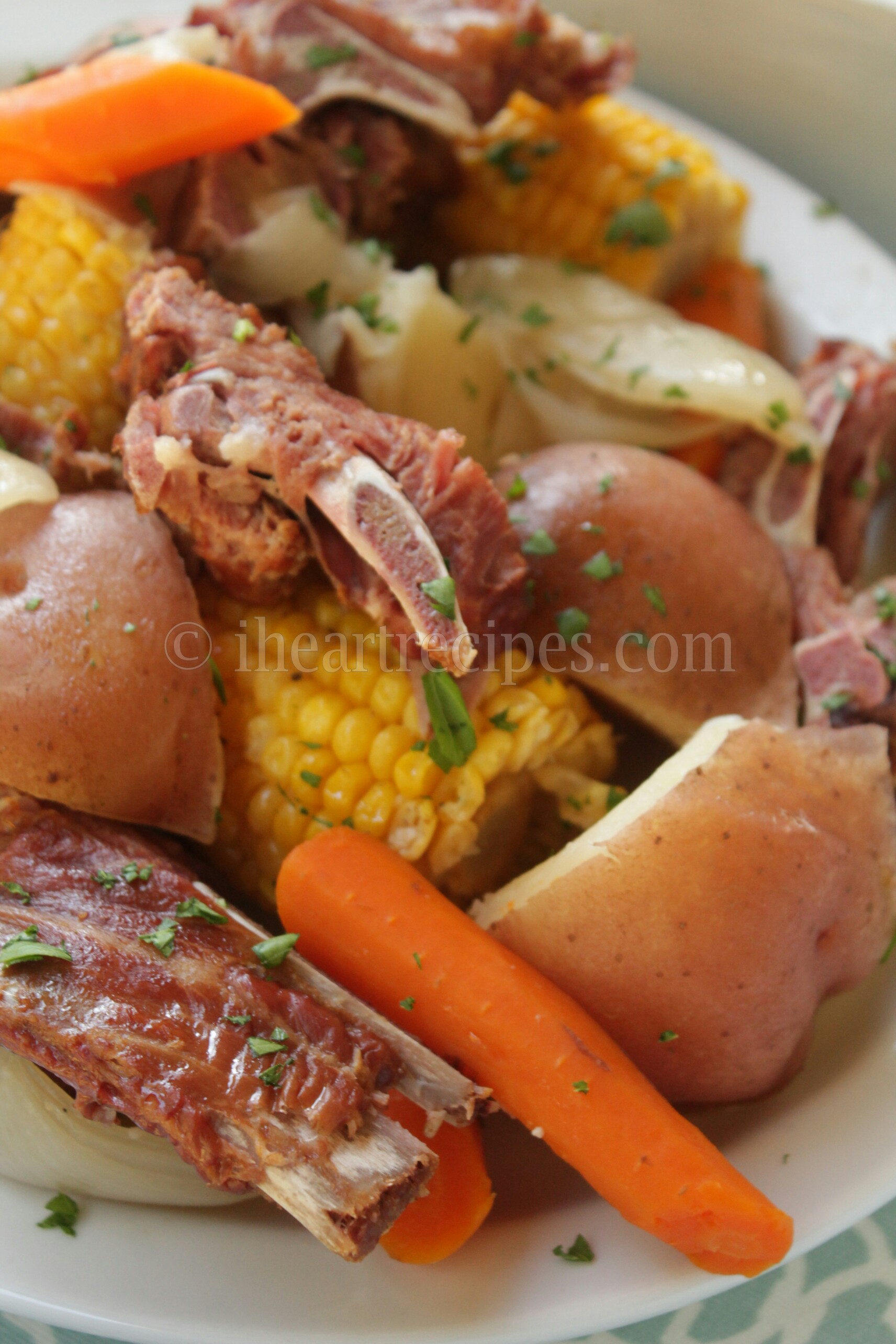 Slow cooker pork neck and veggies