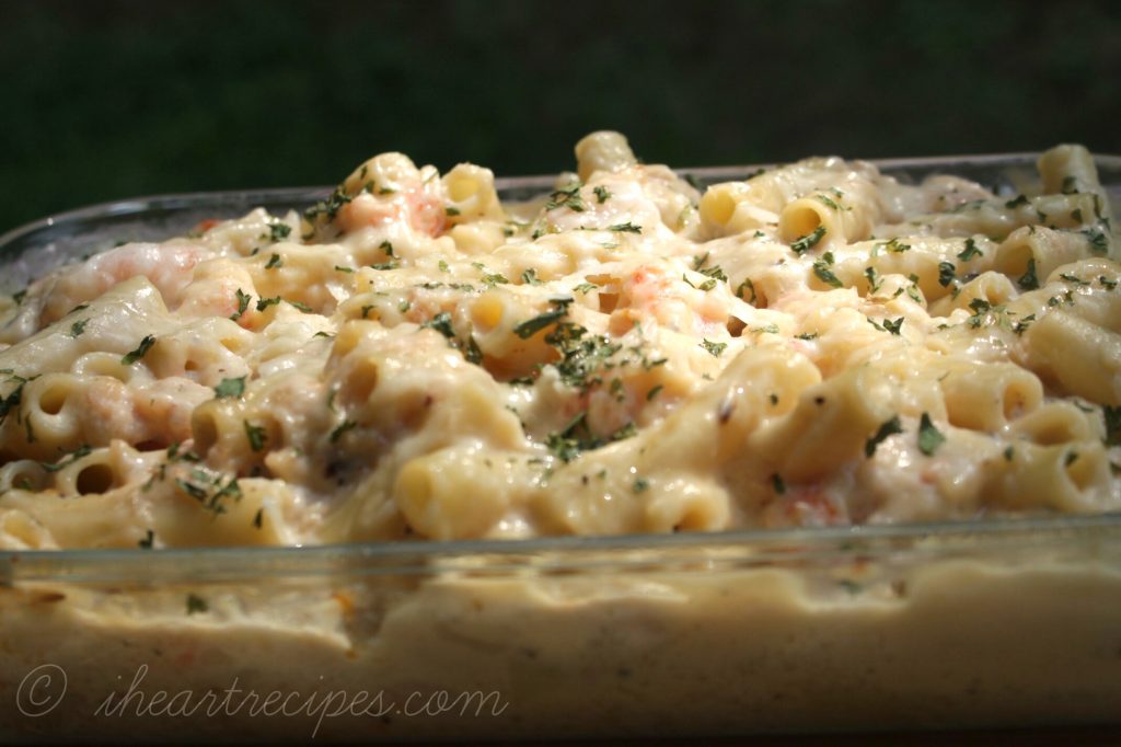 Creamy Seafood Baked Ziti is a simple seafood casserole dinner