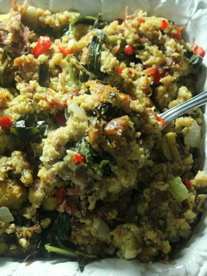 Collard Green & Smoked Turkey Dressing