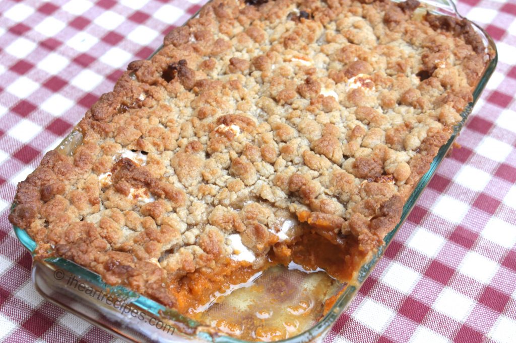 Serve this Sweet Potato Casserole as a side or as dessert!