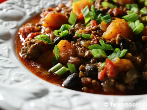Beef, Black Bean, Butternut Squash Chili