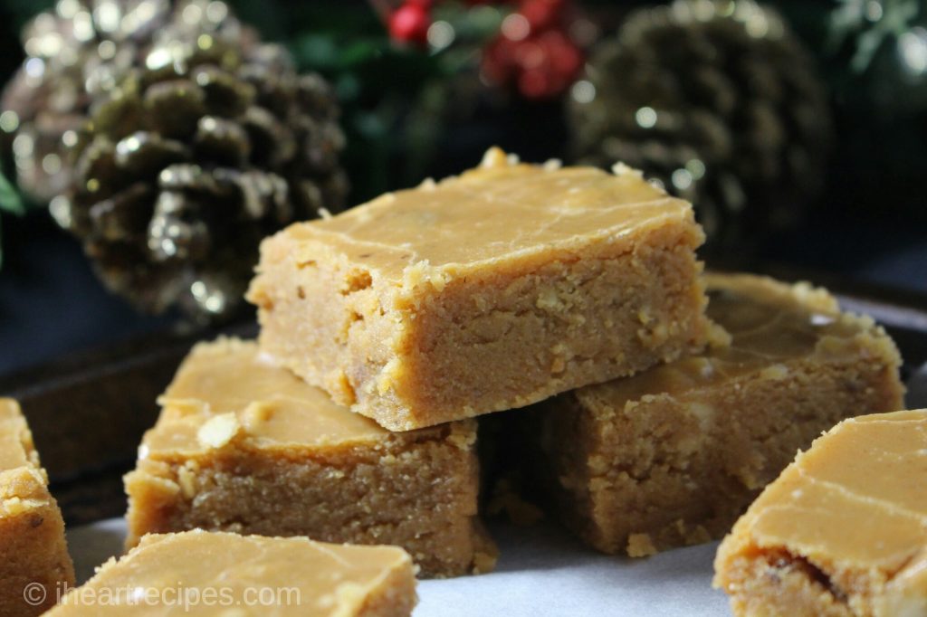 Fudge is a classic holiday treat, so this creamy sweet potato pie fudge fits right in at the holiday table