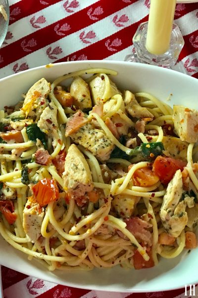 Dinner for Two: Lemony Chicken & Bacon Bucatini | I Heart Recipes