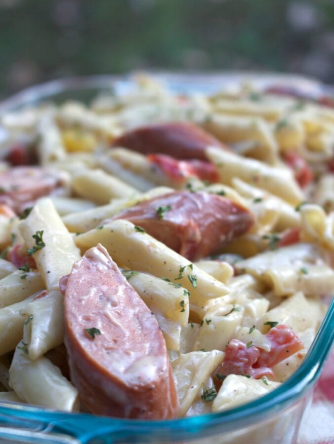 Creamy Jambalaya Pasta made with Dollar Tree Ingredients