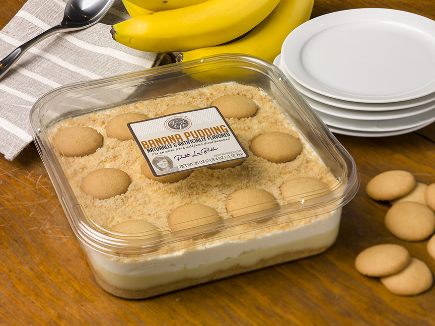 Prepackaged Patti LaBelle's Banana Pudding waiting to be served. This pudding is a family favorite, and now you can get it at Walmart!