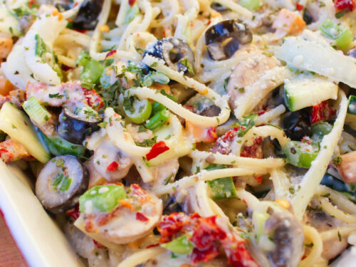 Cold spaghetti pasta salad