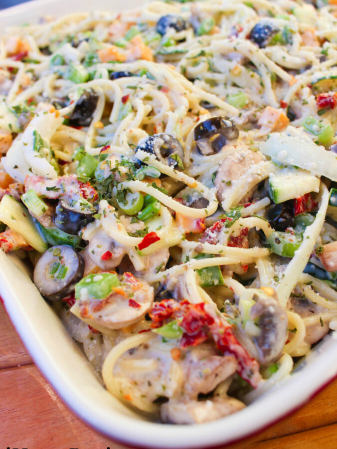 Cold spaghetti pasta salad