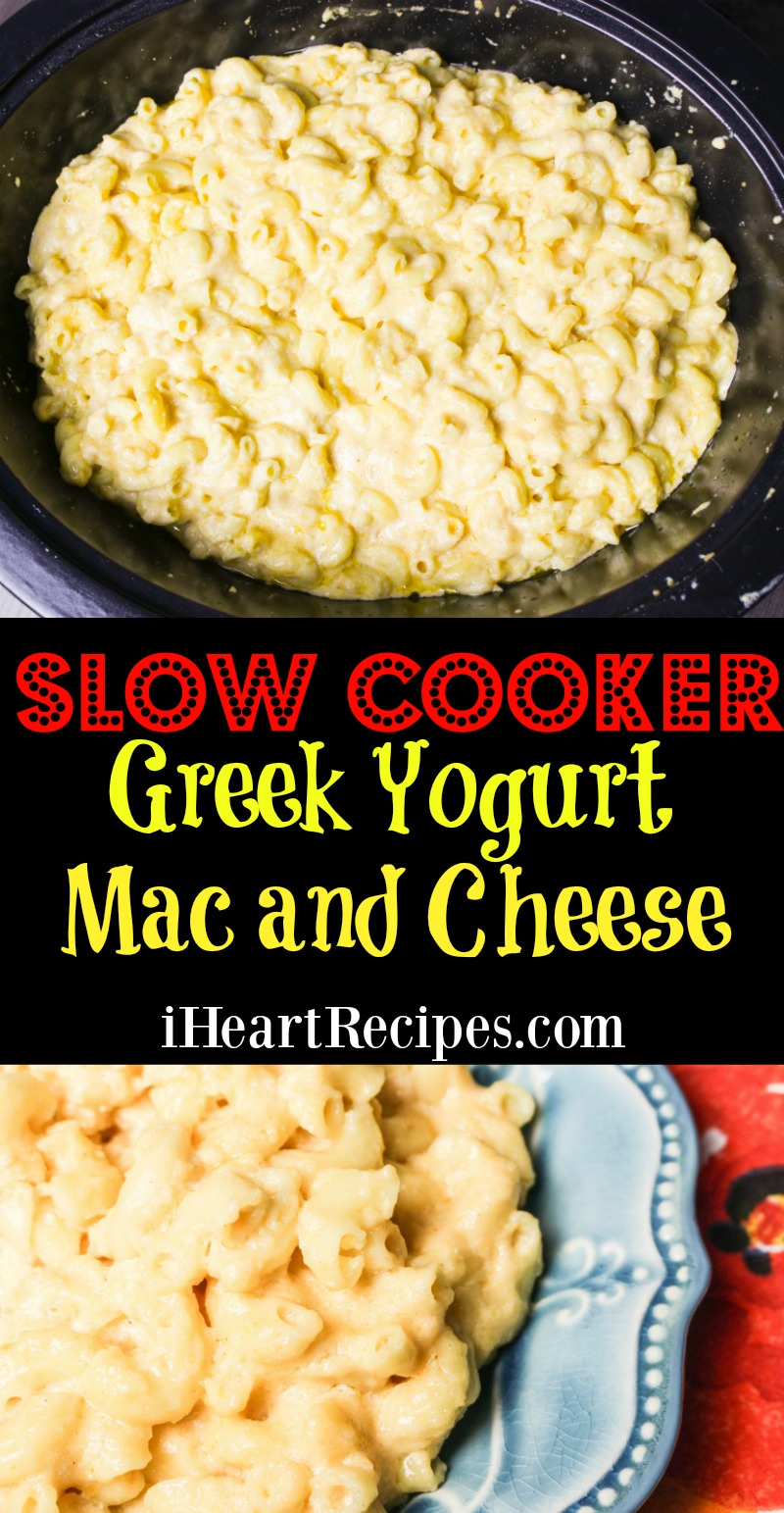 Slow Cooker Greek Yogurt Mac & Cheese is creamy, cheesy and decadent!