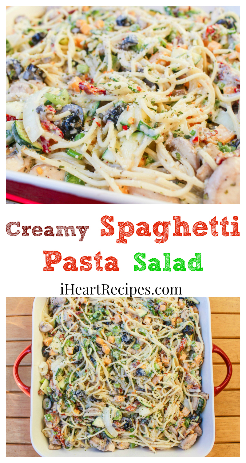 Creamy Spaghetti Pasta Salad | I Heart Recipes
