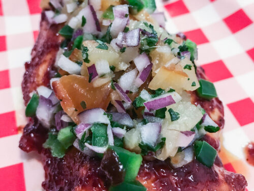 Honey Jalapeño Mesquite Chicken Breasts with Grilled Pineapple Salsa!
