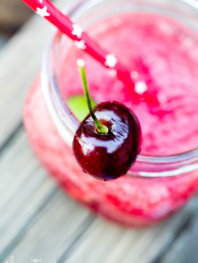 Cherry Lime Vodka Slushie