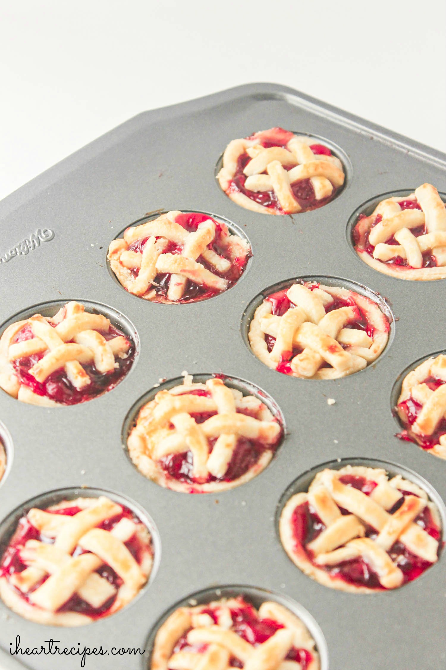 Mini Cherry Pie Bites baked to perfection in a muffin tin. This recipe only requires a few simple ingredients.