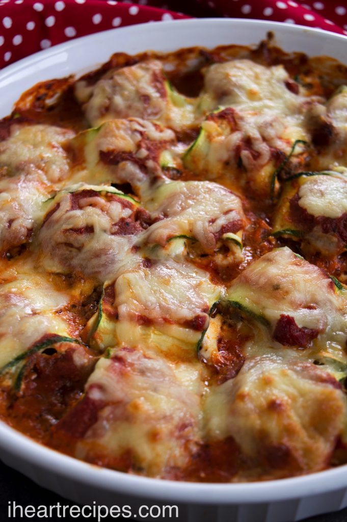Zucchini Lasagna Roll Ups with Beef & Ricotta | I Heart Recipes