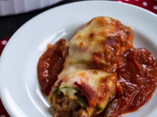 Zucchini Lasagna Roll Ups with Beef & Ricotta