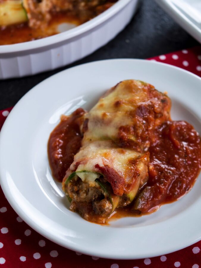 Zucchini Lasagna Roll Ups with Beef & Ricotta