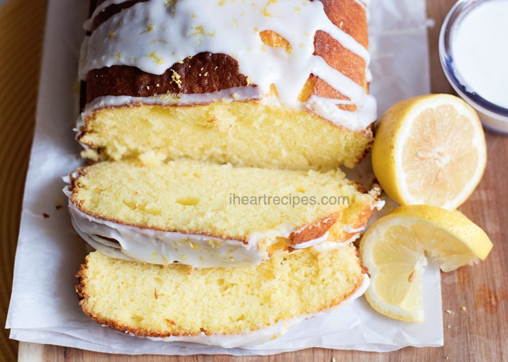 Slices of lemon loaf pound cake will be the perfect addition to any brunch! 