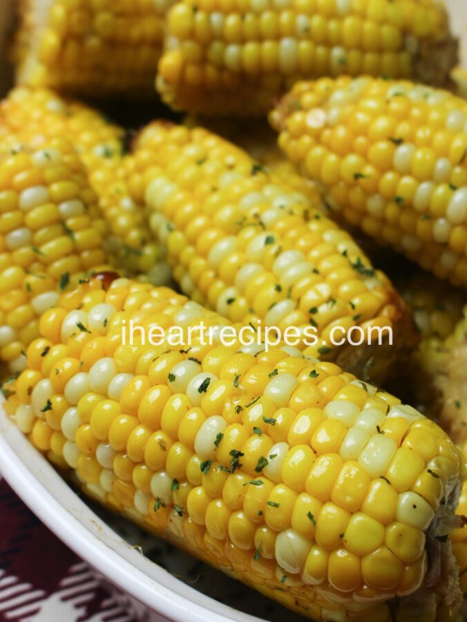 Corn on the cob oven baked