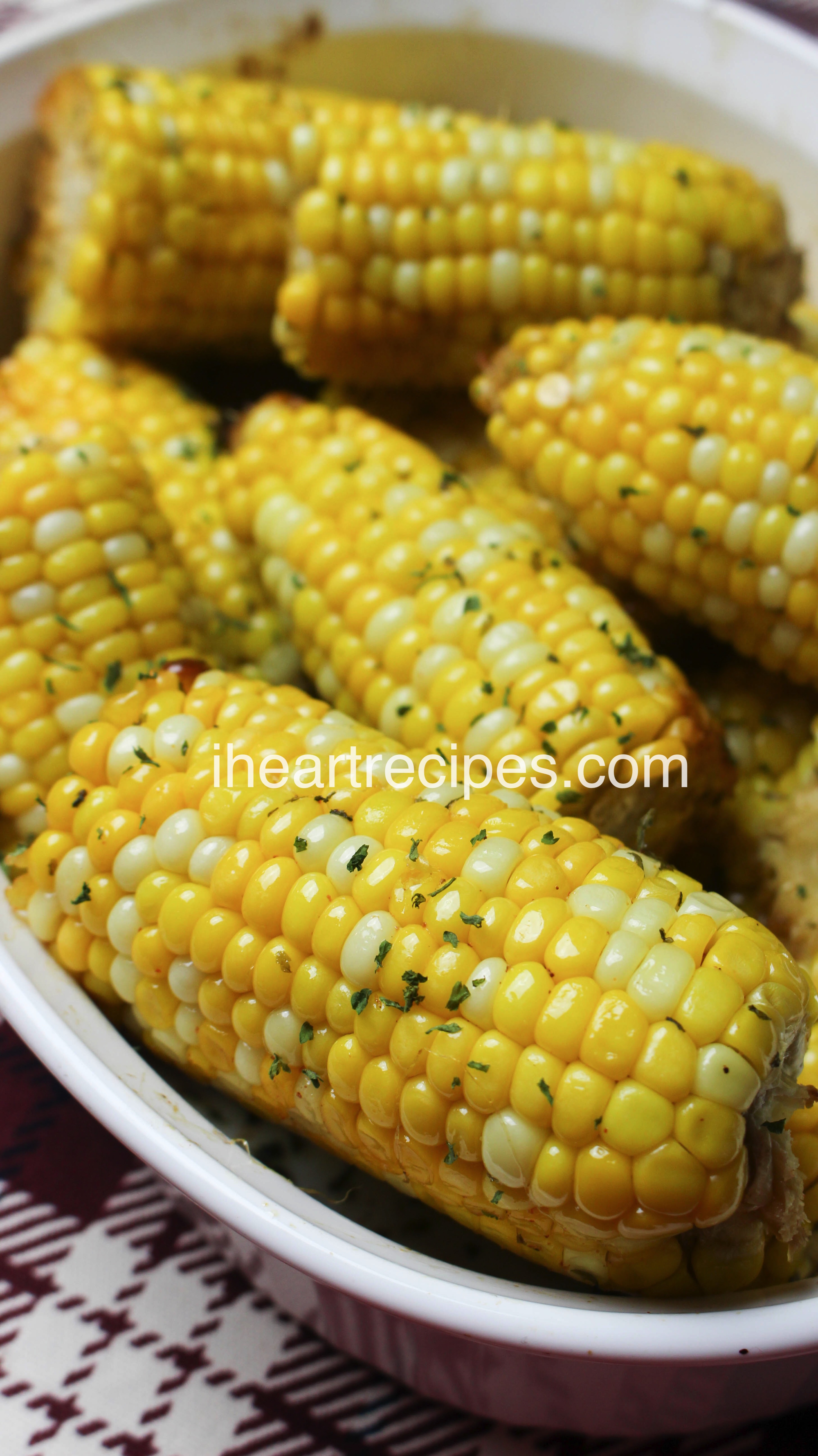 Corn on the cob oven baked