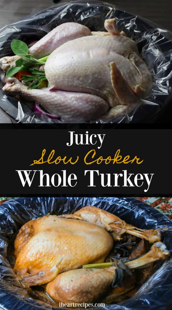 Learn how to cook a juicy slow cooker whole turkey here on iheartrecipes.com