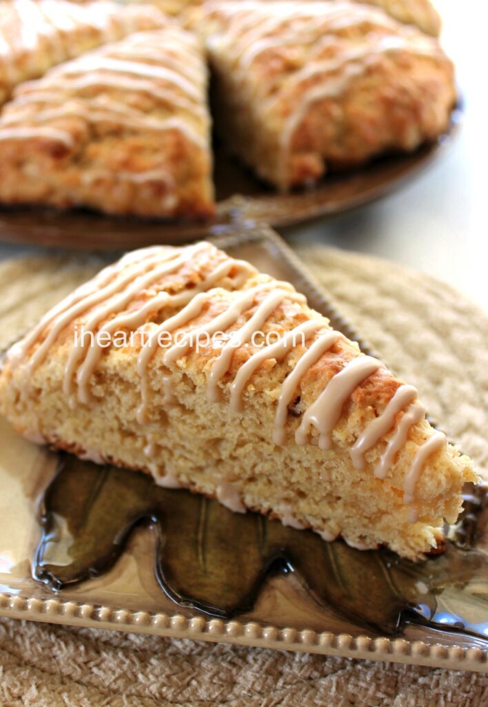 Drizzled with a maple icing, these scones are the perfect breakfast treat