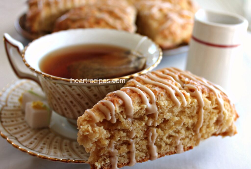 These homemade maple scones pair perfectly with a cup of coffee or tea