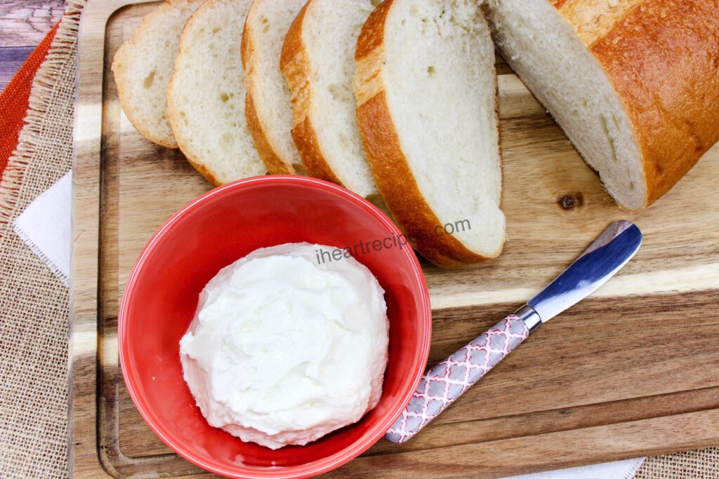 This homemade butter recipe is simple and delicious, and pairs perfectly with a simple white bread.