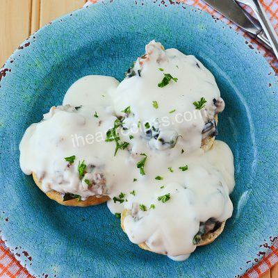 Sausage & Swiss Chard Biscuits and Gravy